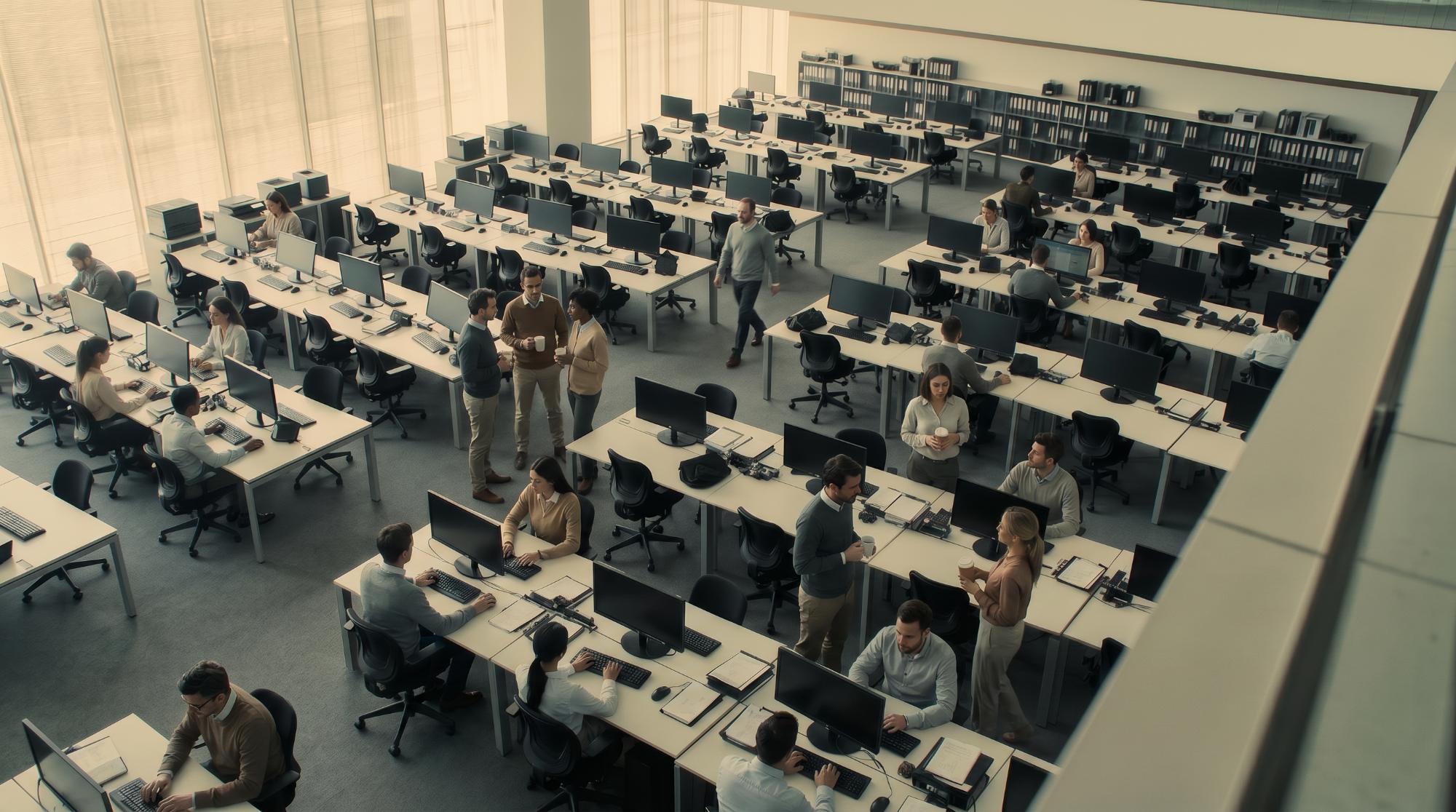 Open-space office with employees